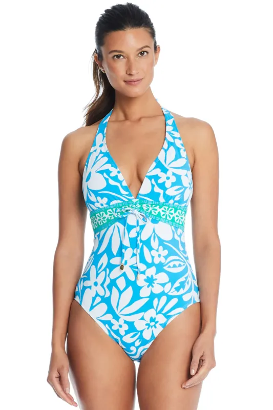 Sun Day, Fun Day Halter One-Piece Swimsuit sold by Bleu Rod Beattie