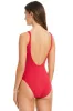 Crepe Of The Crop Red Lace Down One Piece Red Swimsuit sold by Bleu Rod Beattie