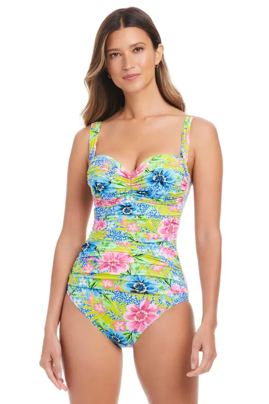 Let's Get Away Shirred Premium One Piece Swimsuit sold by Bleu Rod Beattie