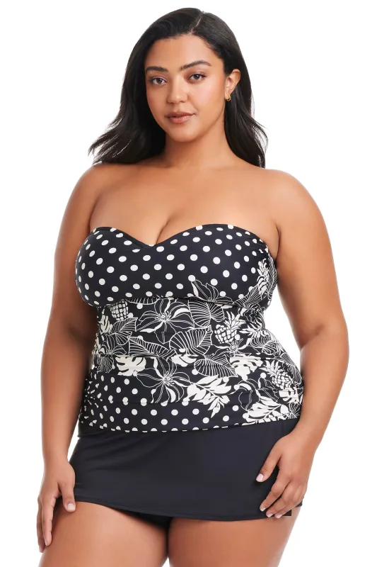 Women's Plus Size Double Trouble Shirred Premium Bandini Top sold by Bleu Rod Beattie