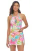Packing a Punch Hi-Neck Tankini with Underwire and Lattice Front Top sold by Bleu Rod Beattie