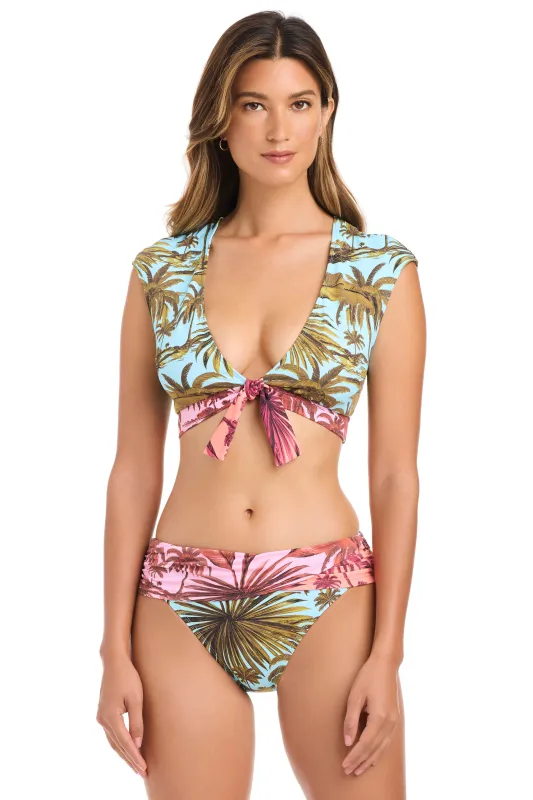 White Lotus Crop Top Bikini Top made by Bleu Rod Beattie