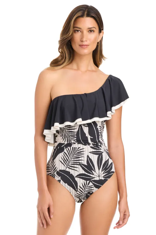 Island Time Mio One Shoulder One-Piece Swimsuit sold by Bleu Rod Beattie
