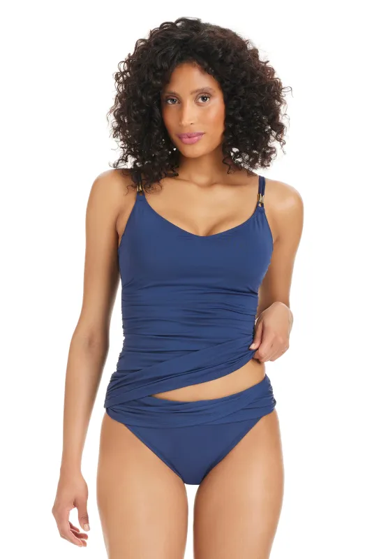 The Kore Scoop Neck Tankini Swim Top in Midnight made by Bleu Rod Beattie