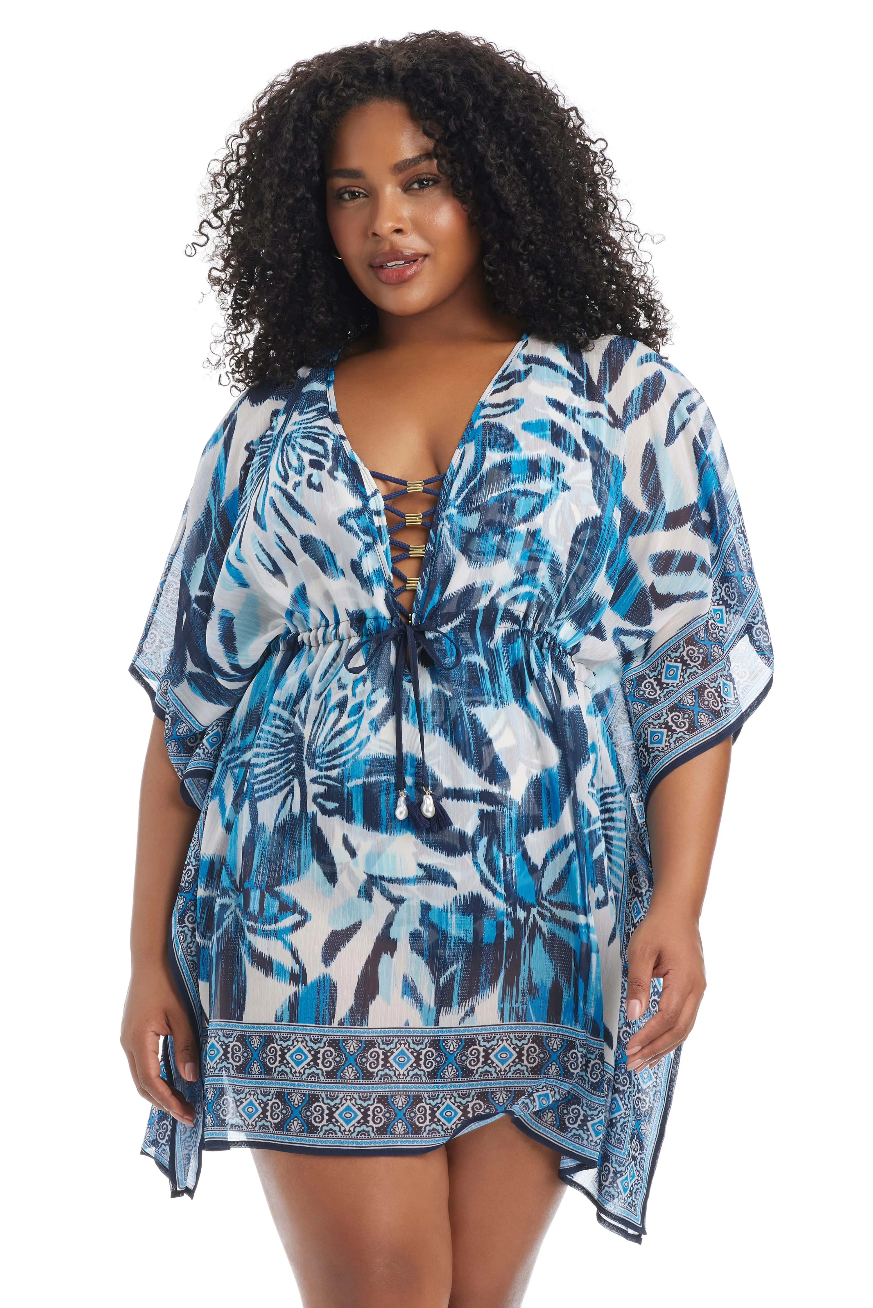 Turning Tides Plus Size Caftan Coverup sold by Bleu Rod Beattie product image thumbnail 3