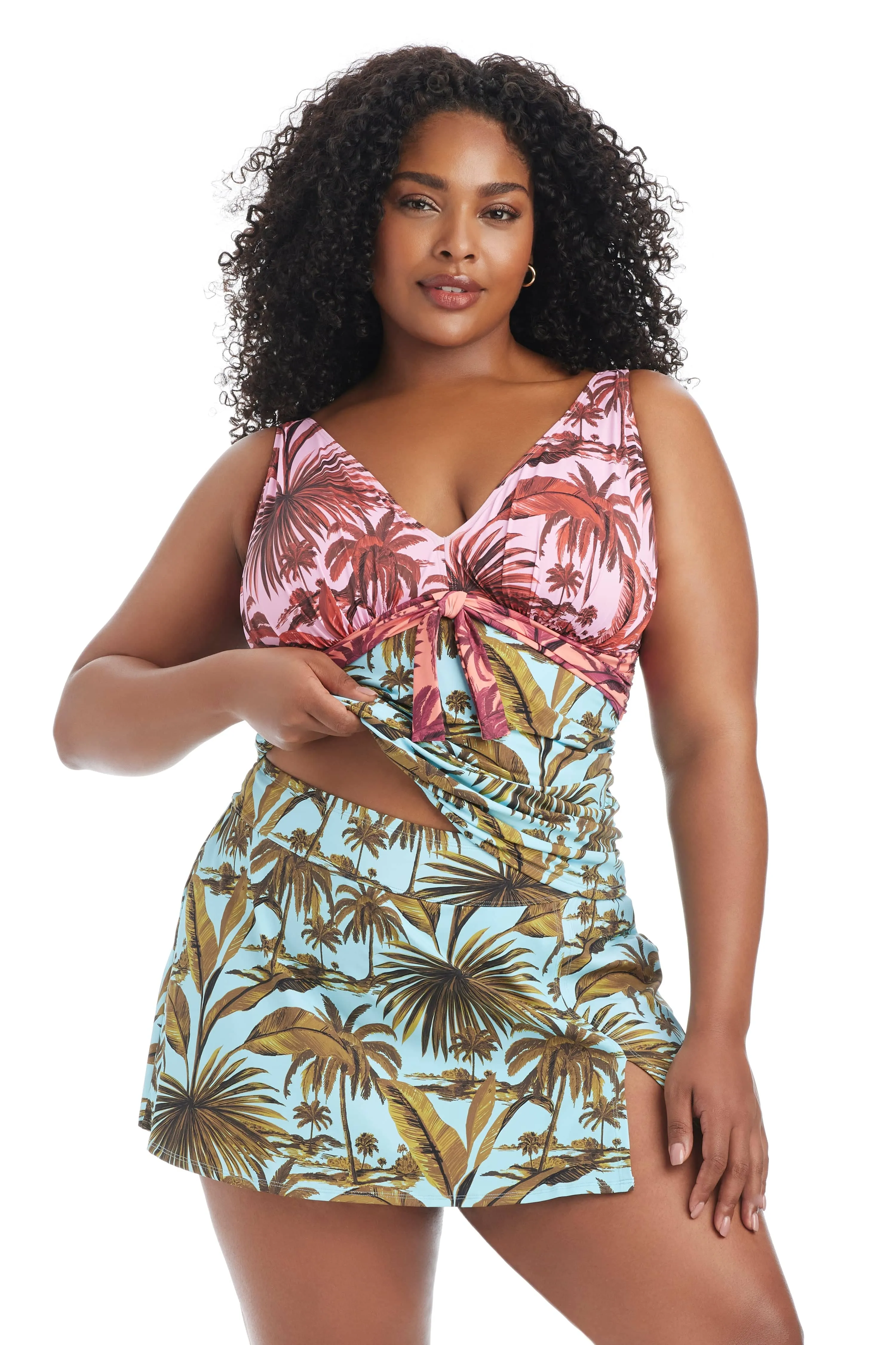 White Lotus Plus Size Tankini Swim Top sold by Bleu Rod Beattie