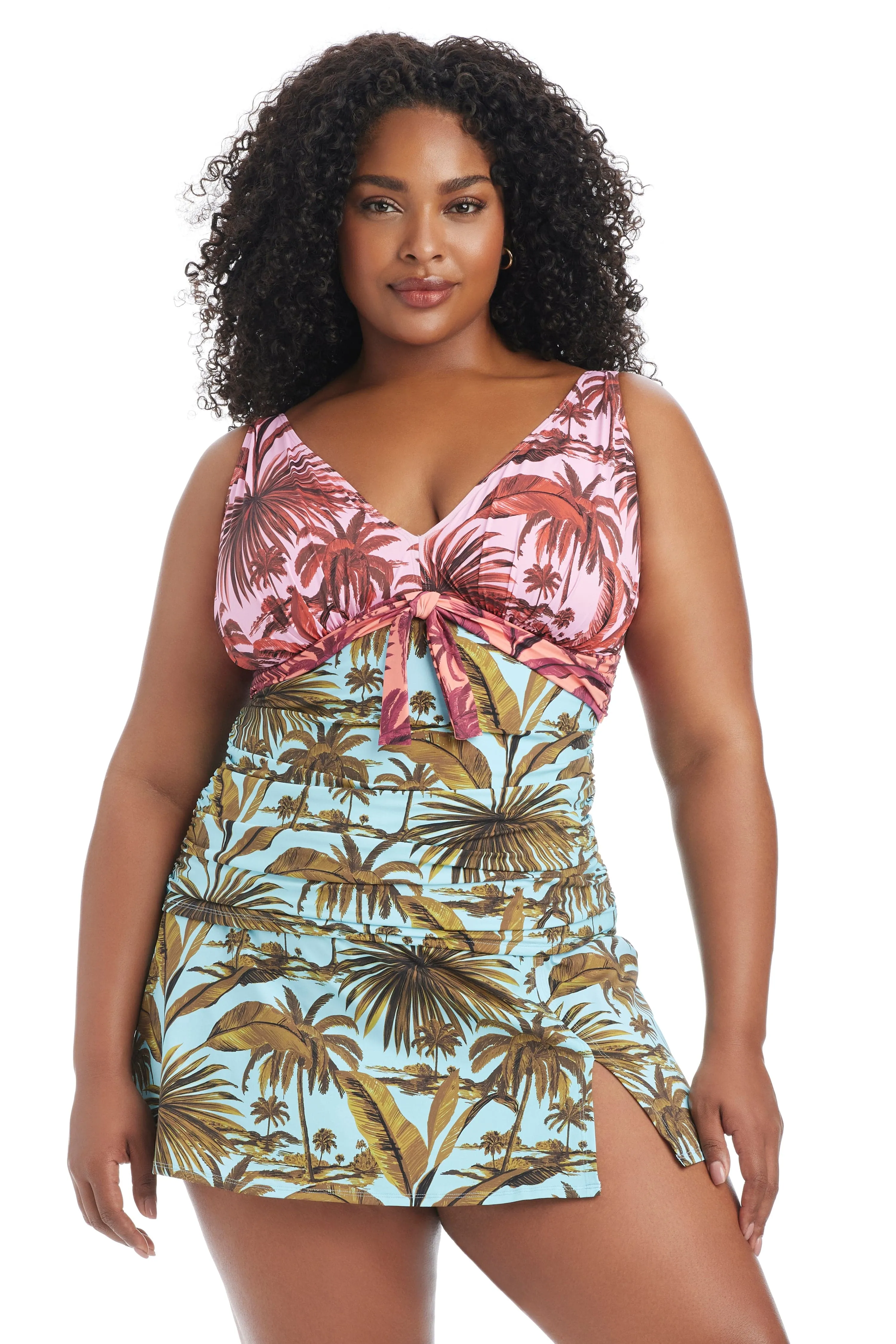 White Lotus Plus Size Tankini Swim Top sold by Bleu Rod Beattie product image thumbnail 2