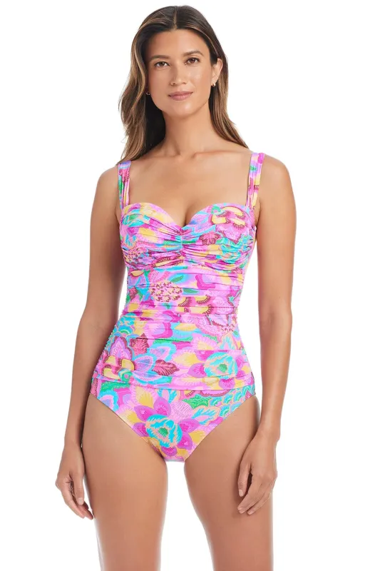 Dream Weaver Shirred One-Piece Swimsuit made by Bleu Rod Beattie