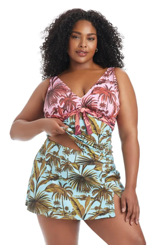 White Lotus Plus Size Tankini Swim Top made by Bleu Rod Beattie