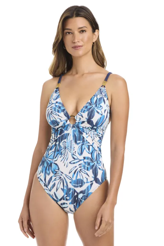 Turning Tides Plunge Ring One Piece Swimsuit made by Bleu Rod Beattie