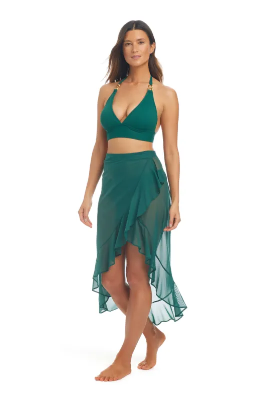 Be Transparent Mesh Ruffle Wrap Pareo Cover Up sold by Bleu Rod Beattie