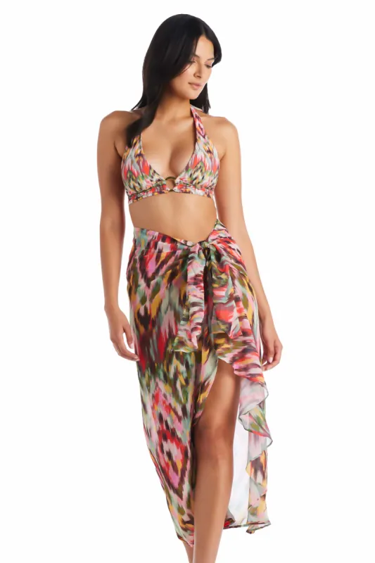 Free Spirit Long Chiffon Ruffle Pareo Cover Up sold by Bleu Rod Beattie