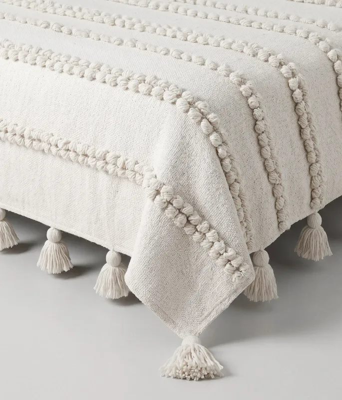 Pom Pom Stripe Wool Quilt made by Bloomist