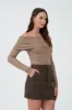 OFF THE SHOULDER FOLD OVER LONG SLEEVE SWEATER sold by Blu Pepper