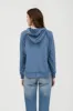 PLUS HOODED V NECK RAW EDGE LONG SLEEVE KNIT TOP sold by Blu Pepper