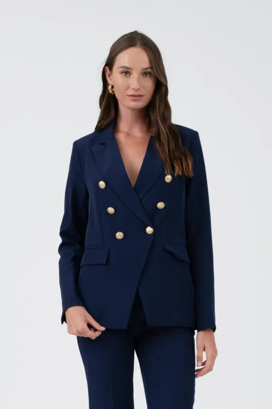 SOLID GOLD HARDWARE COLLARED BLAZER sold by Blu Pepper
