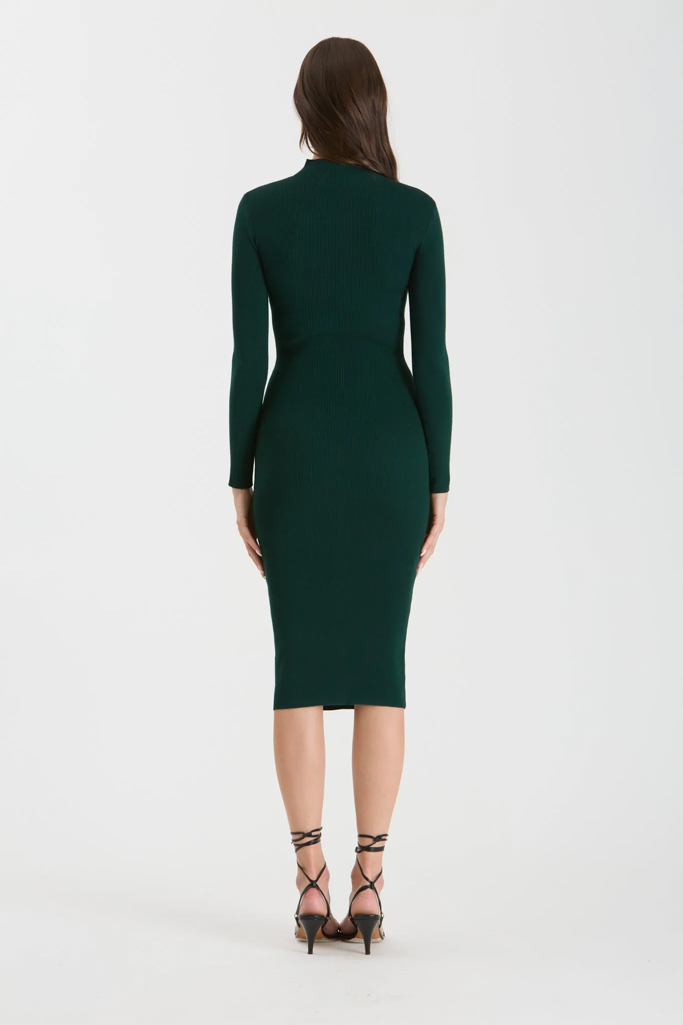 MOCK NECK LONG SLEEVE SWEATER KNIT MIDI DRESS sold by Blu Pepper product image thumbnail 2