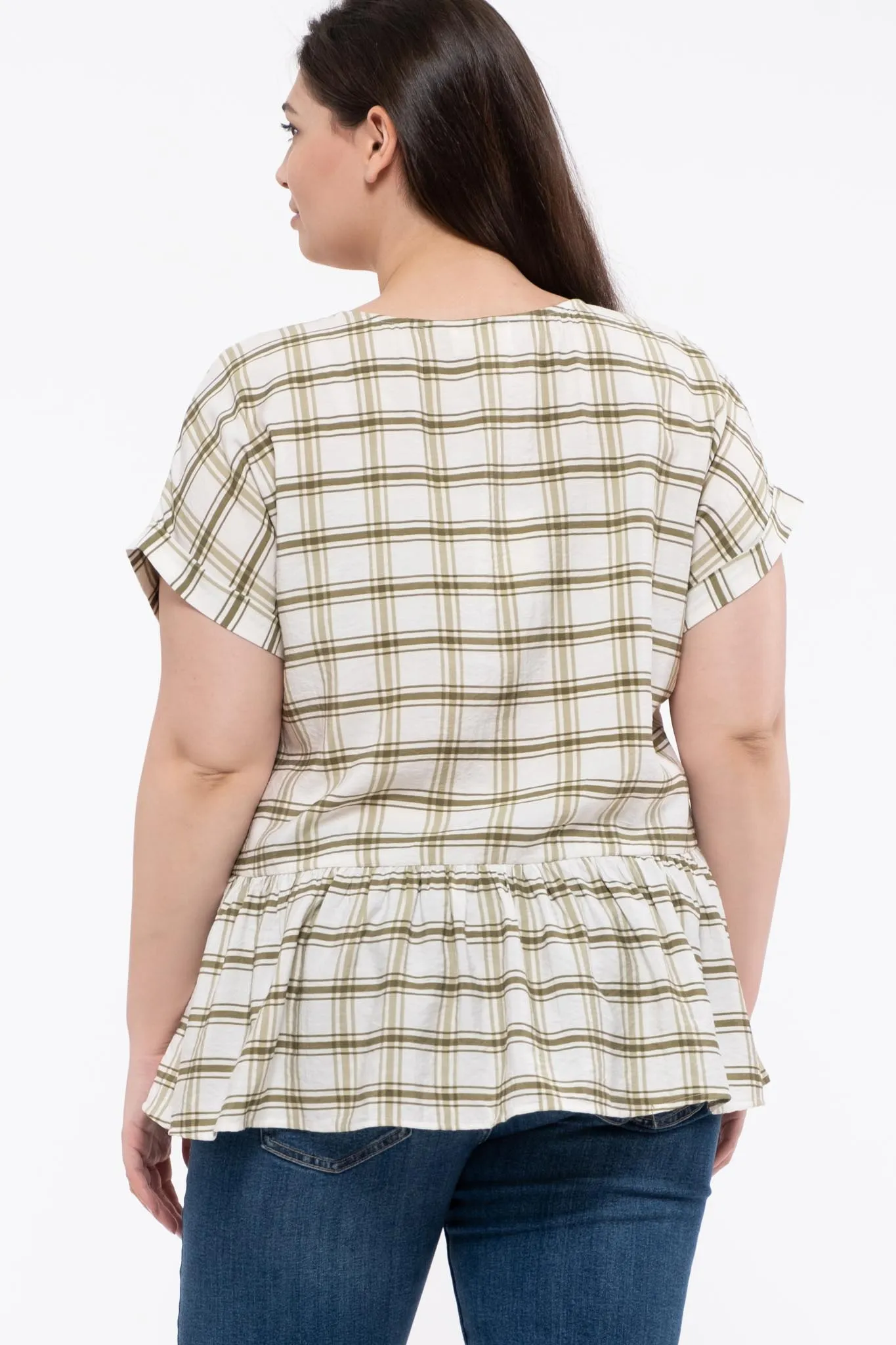 PLUS GRID BUTTON UP TOP sold by Blu Pepper product image thumbnail 2