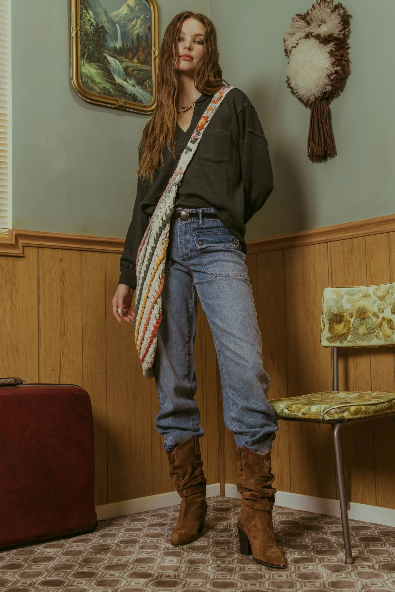 EXPOSED SEAM KNIT TOP sold by Blu Pepper product image thumbnail 3