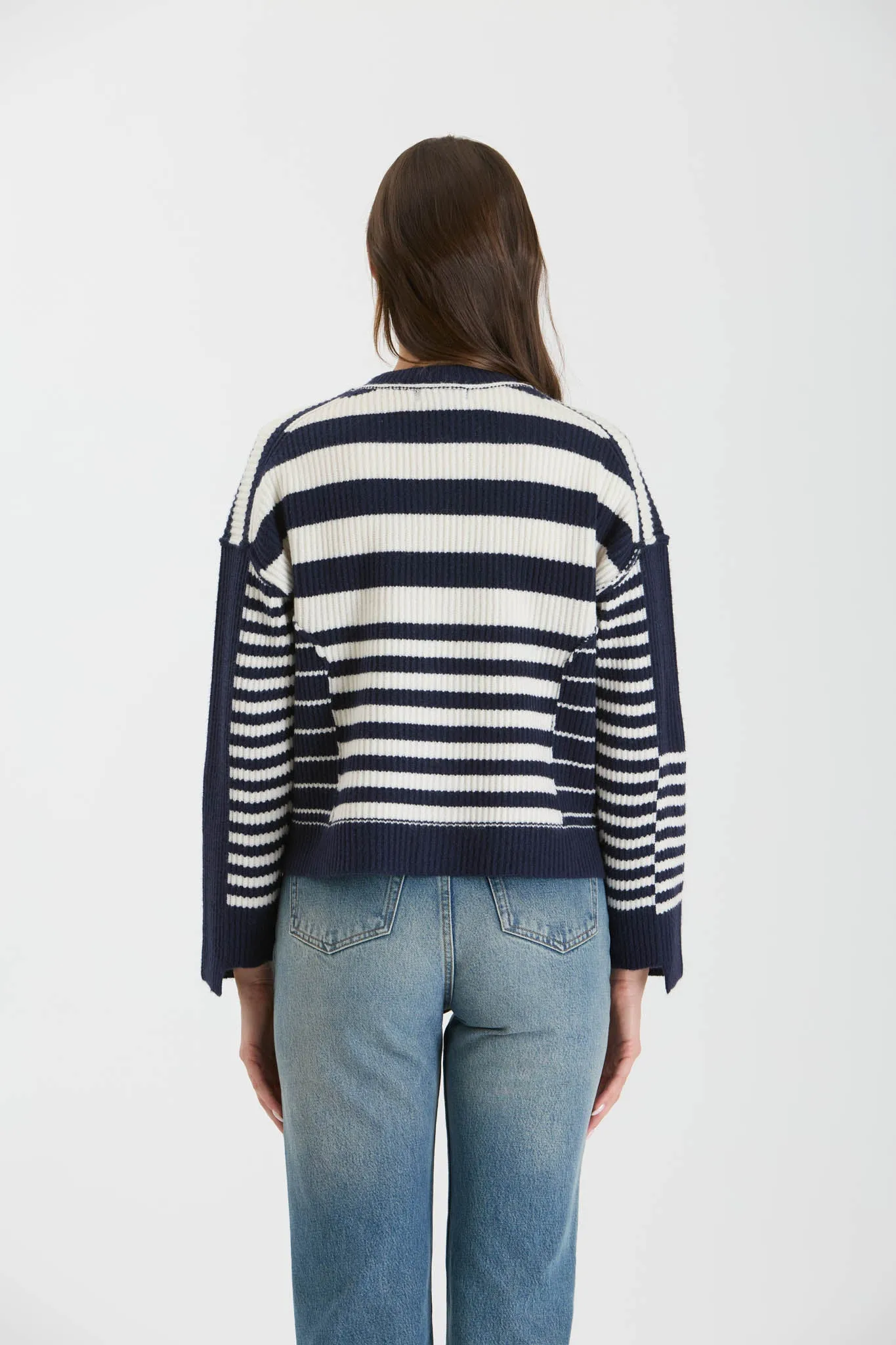 MULTI STRIPE BUTTON DOWN KNIT CARDIGAN sold by Blu Pepper product image thumbnail 2