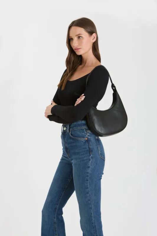SCOOP NECK LONG SLEEVE SWEATER KNIT CROP TOP sold by Blu Pepper