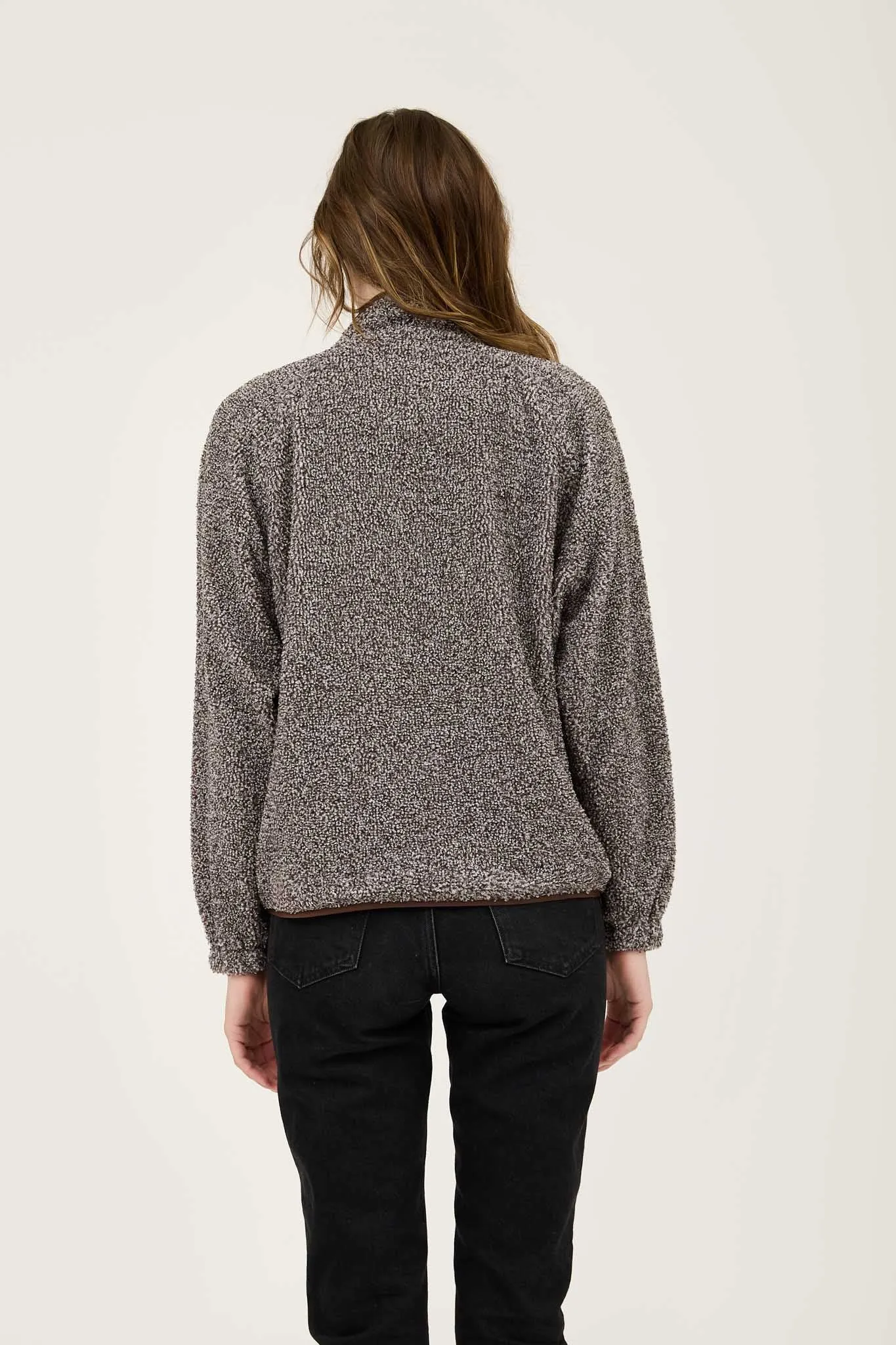 CONTRAST FLEECE SNAP BUTTON JACKET sold by Blu Pepper product image thumbnail 5