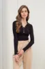 COLLARED GOLD SNAP BUTTON LONG SLEEVE SWEATER KNIT sold by Blu Pepper