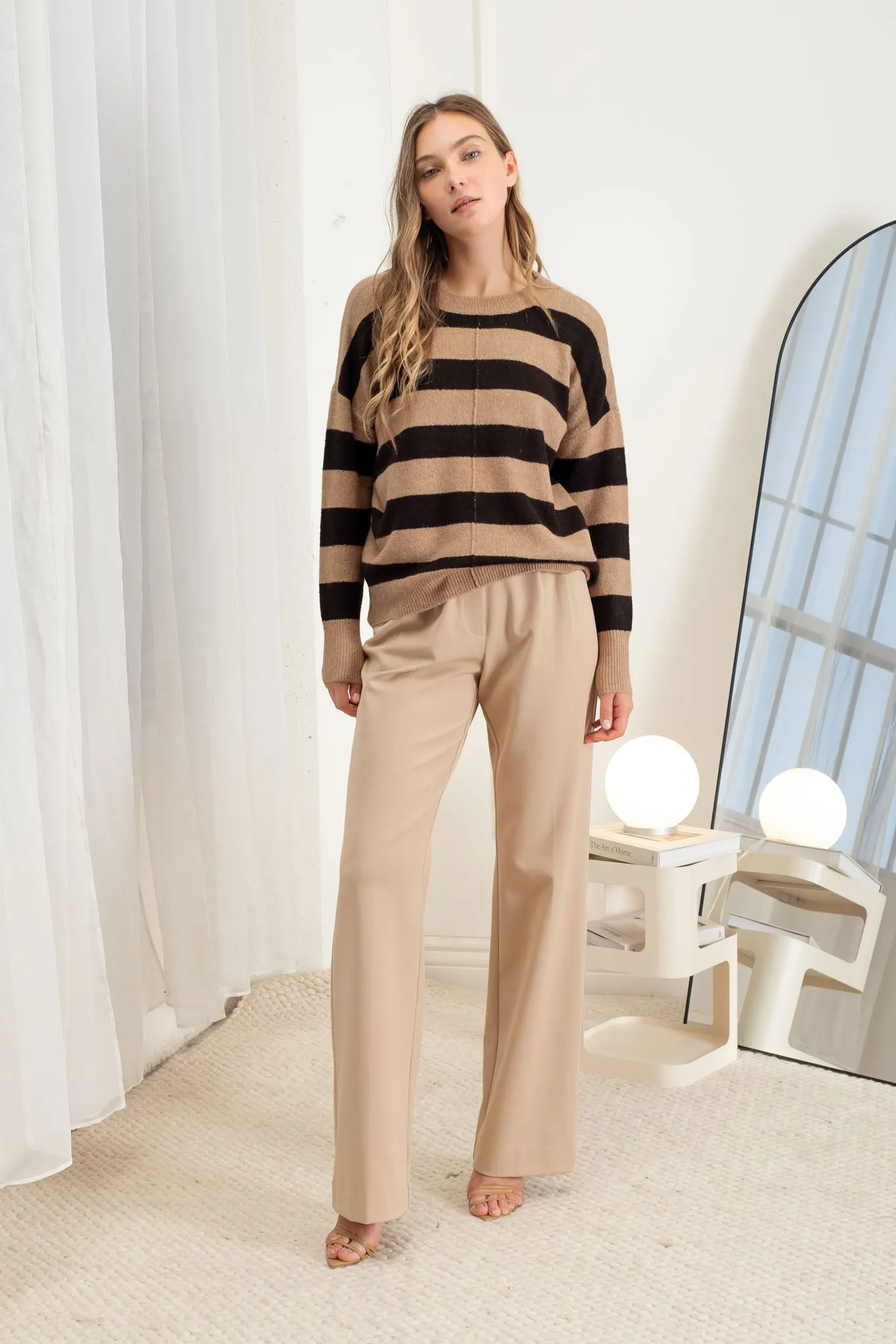 STRIPE CREW LONG SLEEVE KNIT SWEATER sold by Blu Pepper product image thumbnail 5