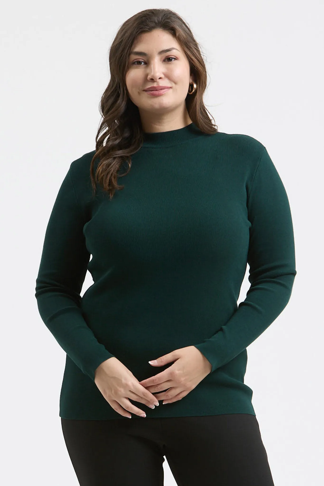 PLUS MOCK NECK LONG SLEEVE SWEATER KNIT TOP sold by Blu Pepper