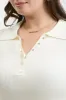 PLUS COLLARED GOLD SNAP BUTTON LONG SLEEVE SWEATER sold by Blu Pepper