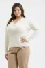 PLUS COLLARED GOLD SNAP BUTTON LONG SLEEVE SWEATER sold by Blu Pepper