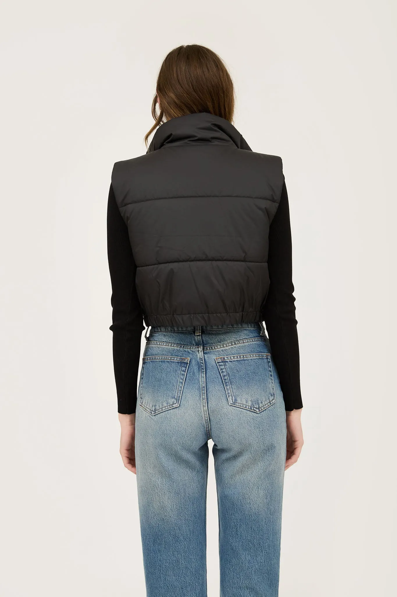 CROPPED ZIP UP PUFFER VEST sold by Blu Pepper product image thumbnail 2