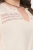 PLUS SPLIT NECK EYELET TRIM LONG SLEEVE KNIT TOP sold by Blu Pepper