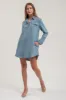 CHAMBRAY COLLARED LONG SLEEVE MINI SHIRT DRESS sold by Blu Pepper