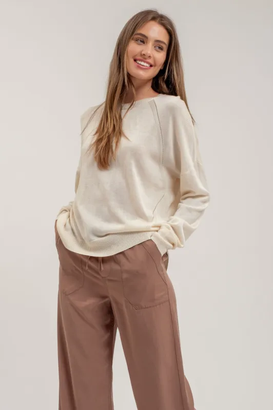 SOLID BACK BUTTONED PULLOVER SWEATER sold by Blu Pepper