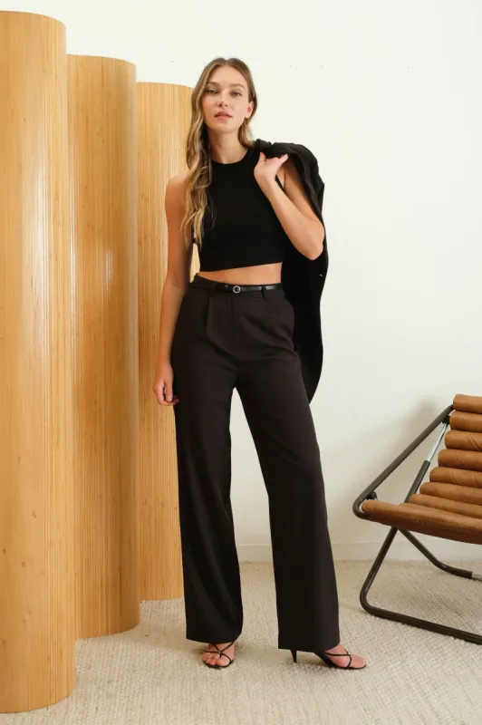 CREWNECK SLEEVELESS SWEATER KNIT CROP TOP sold by Blu Pepper