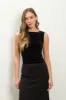 VELVET BOAT NECK SLEEVELESS KNIT TOP sold by Blu Pepper