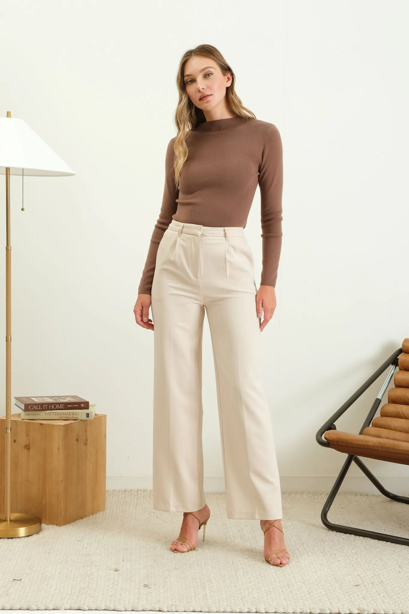 SEAMLESS MOCK NECK SWEATER KNIT PULLOVER sold by Blu Pepper product image thumbnail 5