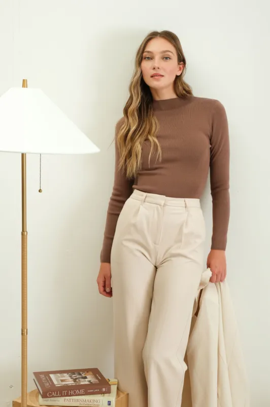 SEAMLESS MOCK NECK SWEATER KNIT PULLOVER sold by Blu Pepper