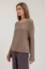 CHUNKY KNIT LONG CUFF SLEEVE PULLOVER SWEATER sold by Blu Pepper