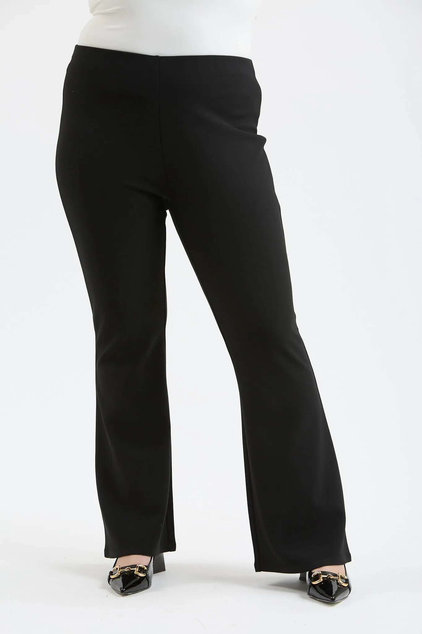 PLUS HIGH WAIST FLARE PANTS sold by Blu Pepper