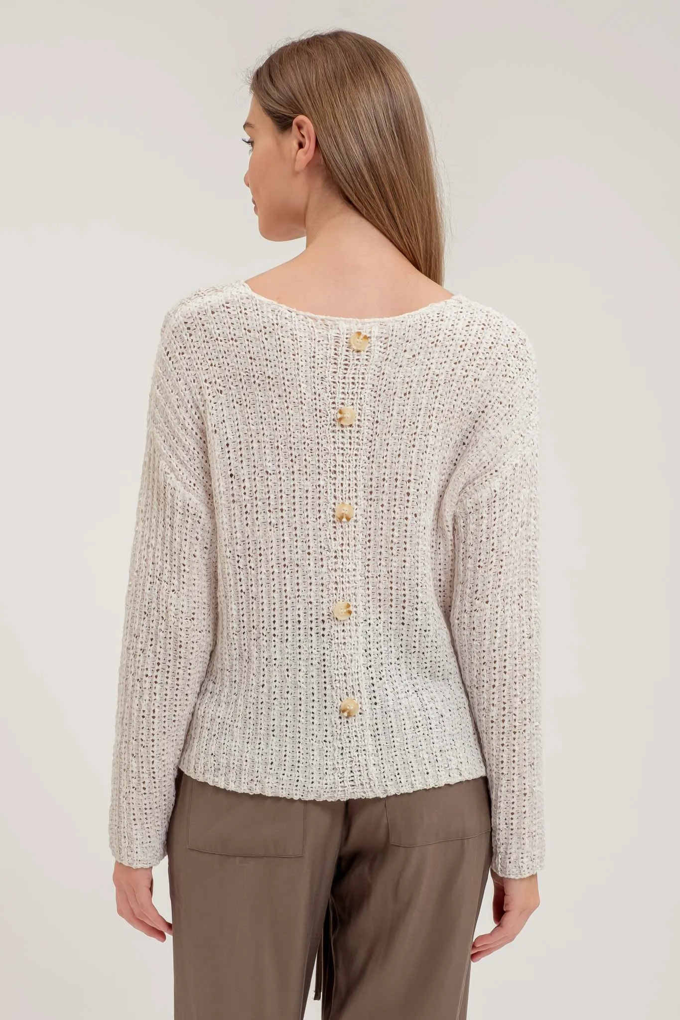 BACK BUTTONED KNIT PULLOVER sold by Blu Pepper product image thumbnail 2