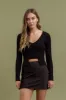 LONG SLEEVE TWOFER RIBBED SWEATER sold by Blu Pepper