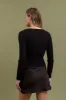 LONG SLEEVE TWOFER RIBBED SWEATER sold by Blu Pepper