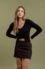 LONG SLEEVE TWOFER RIBBED SWEATER sold by Blu Pepper