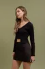 LONG SLEEVE TWOFER RIBBED SWEATER sold by Blu Pepper