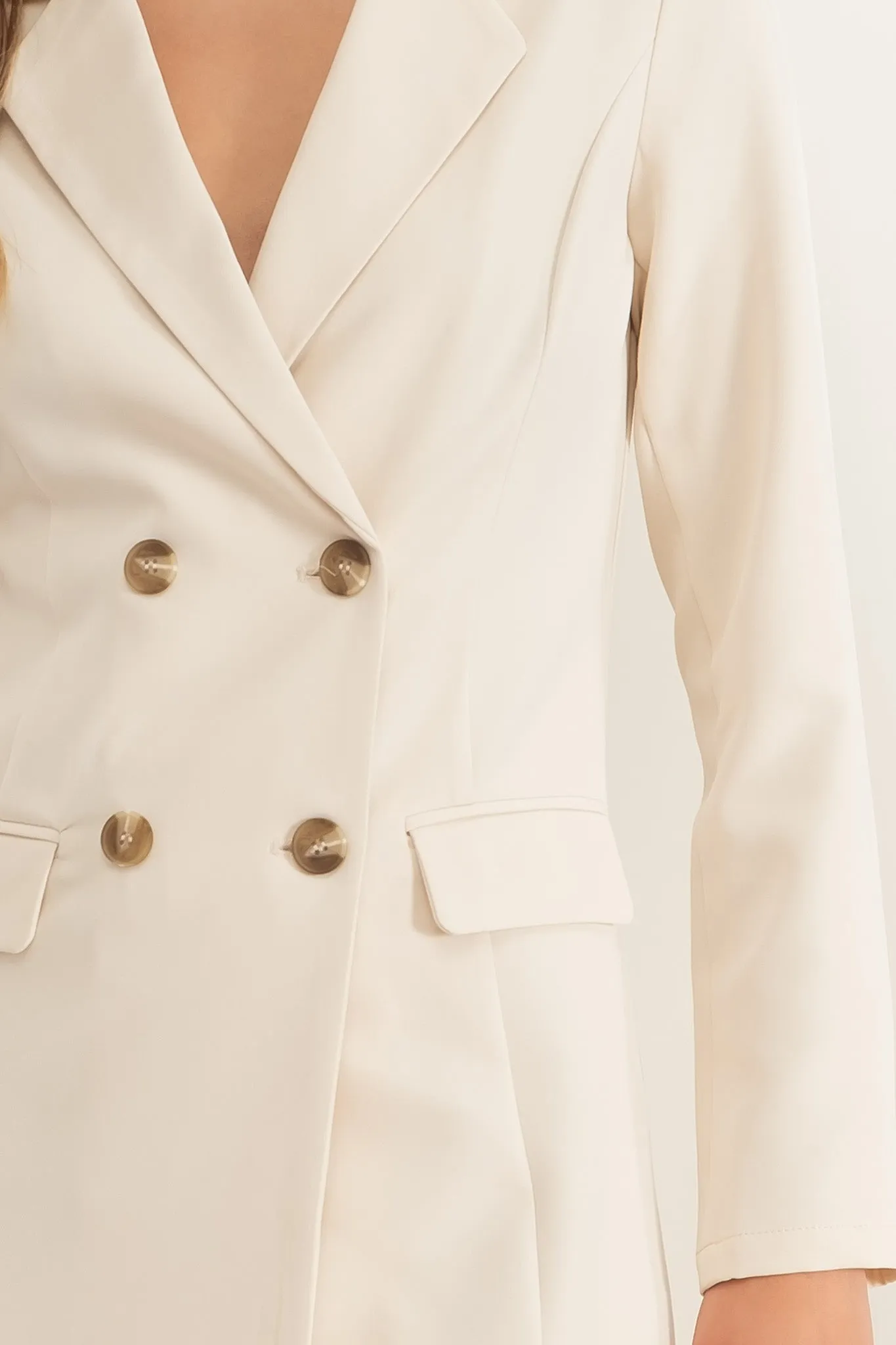 COLLARED BUTTON FRONT LONG SLEEVE TUNIC BLAZER sold by Blu Pepper product image thumbnail 4