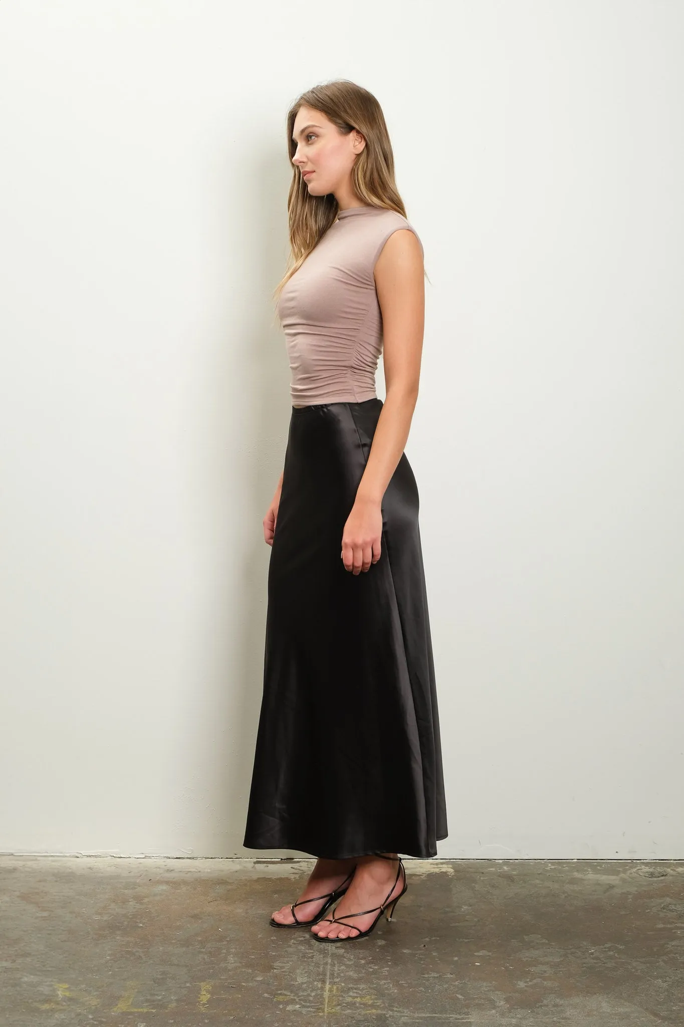 SATIN SLIP MIDI SKIRT sold by Blu Pepper product image thumbnail 3