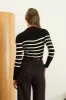 STRIPE MOCK NECK LONG SLEEVE KNIT SWEATER sold by Blu Pepper