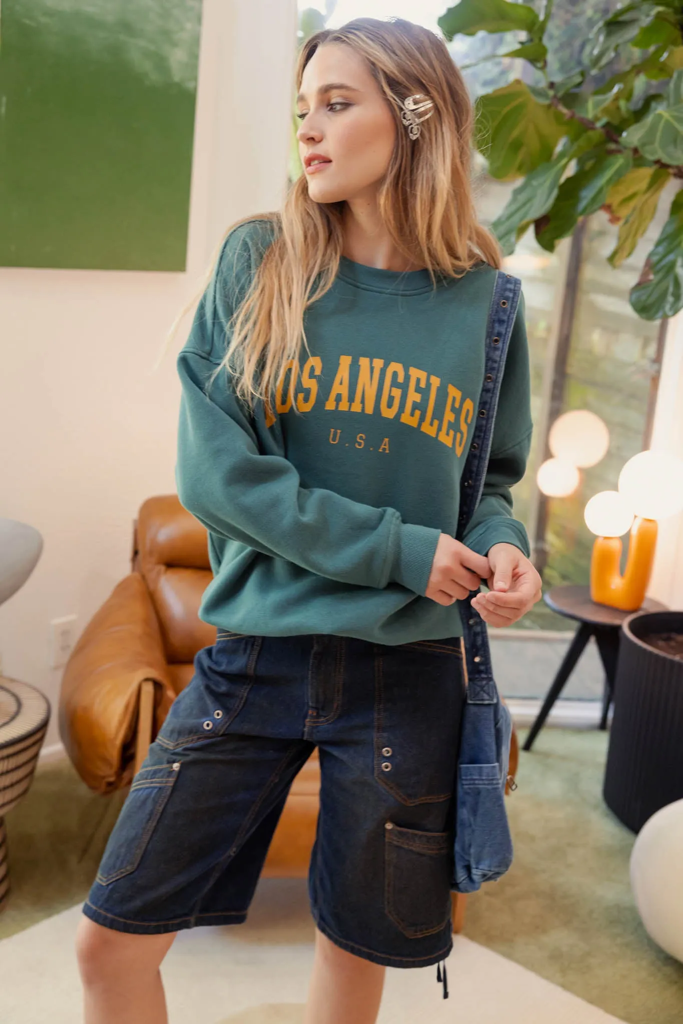 LOS ANGELES PRINT LONG SLEEVE KNIT TOP sold by Blu Pepper product image thumbnail 5